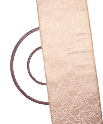 Rose Pink Colour Floral Design Banarasi Brocade Silk Fabric